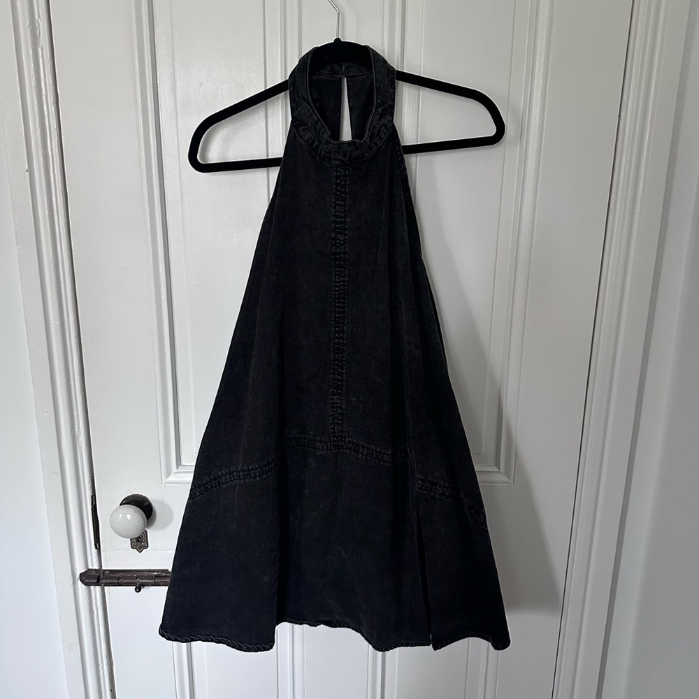 Free People Black Denim Dress